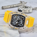 Men's watch Richard Hollow Watch Quartz Three-Pin Calendar Fashion Waterproof Spot Men's Watch 8087 SILICON A