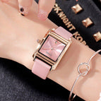 Guou Brand Fashion Women Square Bracelet Lady Luxury Leather Strap Quartz Wrist Watch Elegant Female Waterproof Casual watch