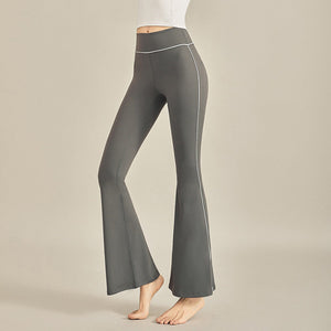 Bell-Bottom Pants Yoga Trousers for Women 2023 Spring and Summer New Casual Pants High Waist Figure Flattering Hip-Lifting Micro-Pull Exercise Workout Pants