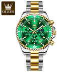OLEVS Men's watch Multi-functional timing three eye quartz watch luminous waterproof men's causal watch 2870