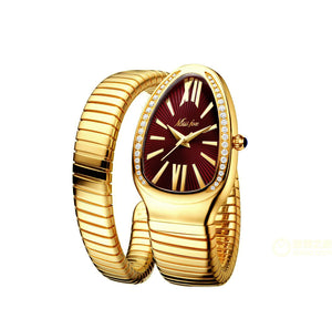 Missfox watch 2686 women's fashion personalized snakehead Bracelet Stainless Steel Diamond snake watch women