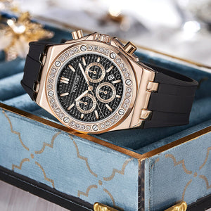 PINTIME women's watch three needle fashion calendar waterproof fashion lady quartz watch