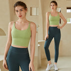 Lulu yoga suit women's sports fitness running dancing suit beauty back bra high waist running pants sports set 706+806