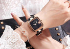 Fashion Guou 8190  Brand Luxury Simple Trendy Watch Women's Student Unique Hours Ladies Leather Wristwatch Female Square Dress Clock