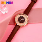 SKMEI women's watch fashion rotatable rhinestone lady student watch casual all-match thin leather ladies quartz watch