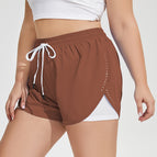 Large Size Quick-Drying Anti-Exposure Drawstring Sports Shorts Women's Loose Running Reflective Fitness Pants High Waist Yoga Pants KK196