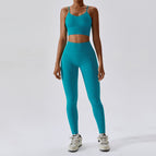 Seamless Yoga Suit Summer Running Tight Sports Suit Women's Quick-Drying Beauty Back Fitness Suit 6866