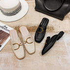Flat shoes women's new slippers women's summer Korean style lazy half drag women's shoes 9A99-3