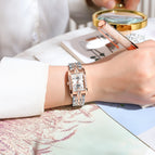 Chenxi New Square Ladies Watch Quartz Calendar Solid Steel Band Waterproof Belt Diamond Fashion Women's Watch CX-315