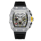 Live Broadcast New Onola Sports Multi-Functional Mechanical Men's Watch Tape Watrproof Watch