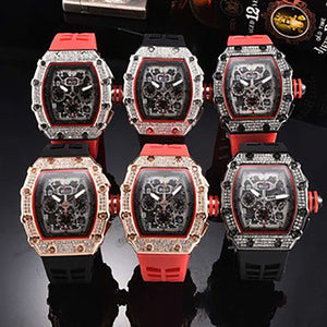 New men's watch Diamond Quartz Watch Business Six-Pin Running Seconds Barrel-Shaped Quartz Watch Fashion Watch 8110