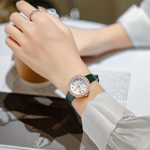 GUOU women's Watch female simple fashion temperament diamond round waterproof quartz watch belt niche ladies watch 8226