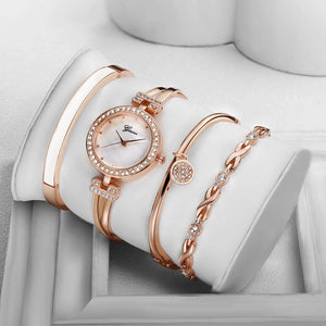 Women's watch fashion four pieces quartz watch diamond elegant alloy watch set G-016J
