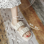 Sandals women's 2022 summer new slippers pleated flat bottom all-match outer wear soft bottom sandals and slippers women 2263-91