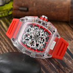 Watch for men Richard Hot Sale Six-Pin Watch Transparent Hollow Luminous Student Sports Waterproof Quartz Watch 1034
