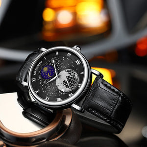 New KIMSDUN men's watch luminous starry sky moon automatic mechanical watch men's business waterproof watch K-2024A