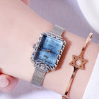 Gedi Fashion Women's Mesh Square Watch Simple Student Versatile Waterproof Quartz Watch 13029