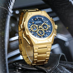 Megir Watch Men Stainless Steel Hollowed Fashion Sports Timing Quartz Steel Timepiece 4220