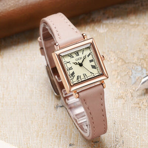 Gedi Creative Small Waist Belt Women's Good-looking Small Square Plate Roman Scale Retro Quartz Watch 51072