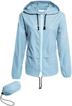 Avoogue Raincoat Women Lightweight Waterproof Rain Jackets Packable Outdoor Hooded Windbreaker