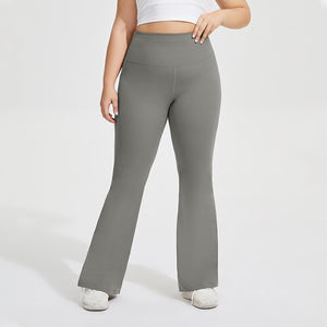 Large Size Women pants Stretch Lulu Sports Yoga Flared Pants Women's Hip Lifting Fitness Contrast Color Trousers KK192 plus size