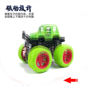 Children's toys four wheel drive inertia cross-country tumbling cart with stunt boy model toys