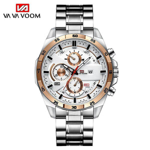 Va Va Voom Men's watch Waterproof Steel strap Business Sports men's Calendar quartz Watch VA-216G