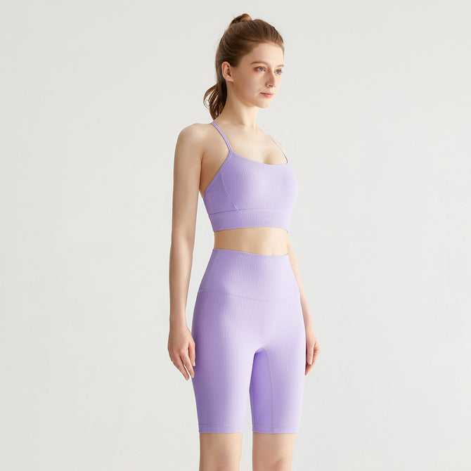 2023 New Yoga Suit Women's Summer Sports Bra High Waist and Hip Lifting pants Running Fitness Shorts Set WXM239+WFK030