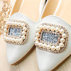 Women's sandals flat and soft soles women's fashion pearl rhinestone shoes slippers women's plus size shoes A1-3-6