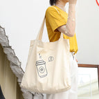Korean simple canvas bag handbag online lazy printed handbag casual large-capacity shopping shoulder bag SR111-4