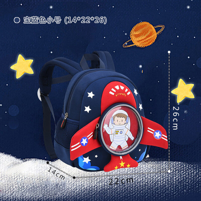 Kindergarten schoolbag toddler bag lightweight children's backpack anti-lost children's schoolbag diving material aircraft schoolbag 6071