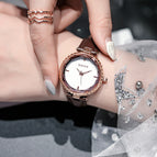 GUOU High Quality Women Crystal Watches Gift Watch Genuine Leather Rhinestone Wristwatches  Casual for women