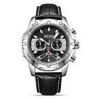 Megir Men's Watch Waterproof Multifunctional Timing Luminous Leather Sports Quartz Watch 2102