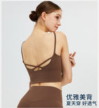 New Yoga Clothes Women's Cross Back Yoga Straps Vest Running Workout Exercise Underwear sports top