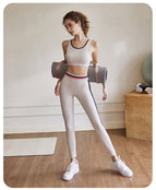 New women yoga suit gym training with chest pad waist and hip pants for women running fitness yoga sports set 9818-6853