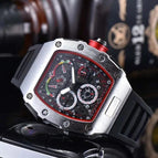 Men's watch 6-Pin Running Seconds Quartz Men's Watch European Barrel-Shaped Watch Multifunctional Watch 9791