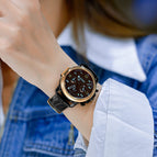 GUOU 8216 women's fashion aggressive large dial women's watch handsome ins high-grade black steel band watches for women ir men