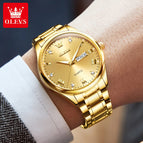 OLEVES Watch for men gold diamond waterproof luminous business causal quartz men watch 5563 MEN