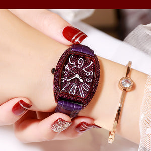 GEDI Women watch fashion ladies watch barrel-shaped leather retro ladies watch fashion waterproof quartz watch12010