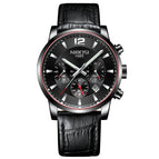 NIBOSI 2329 Watch Quartz Watches Men Luxury Brand Golden Clock Male Casual Business Leather Waterproof Watch Leath belt