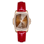 SENO Retro Square Diamond Ladies Belt Watch Simple Water Diamond British Women's Watch S040