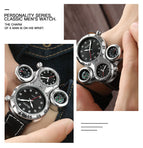 Oulm Ouli Men's Watch Compass multifunctional sports Watch leahter Casual Quartz Watch 1149