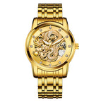 KIMSDUN men's watch Business Watch Luminous Waterproof Hollow Fully Automatic Mechanical Watch Golden Dragon men's Watch K-1977A