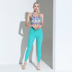 2023 New Spring and Summer Strap Printed Yoga Clothes Two-Piece Set Women's Professional Fitness Suit TZ-221108