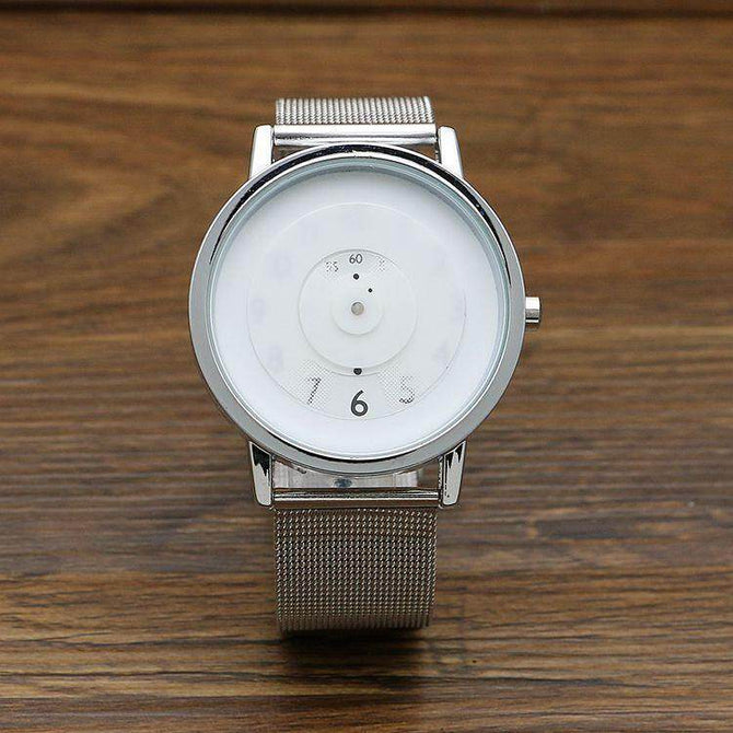 Korean Concept Fashion Watch man and women watch Woven Mesh Neutral Watch Turntable Trend Steel Belt Watch