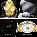 OLEVES Watch for men gold diamond waterproof luminous business causal quartz men watch 5563 MEN