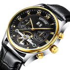 KINYUED Swiss Solid Stainless Steel Band Men's Tourbillon Automatic Mechanical Watch JYD-J009