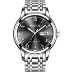 Kingnuos 1758 Double Calendar Steel Band Watch Round Genuine Quartz Watch Business Non Mechanical Watch
