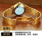 Mohdne Watch Leather Multifunctional Waterproof Gold Watch Dragon Watch Automatic Mechanical Hollow Men's Watch H666