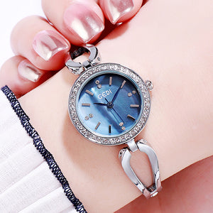 GEDI Light Luxury Diamond Student's Watch Versatile Fashion Waterproof Alloy Watch Women's Bracelet Quartz Watch women watch 1150